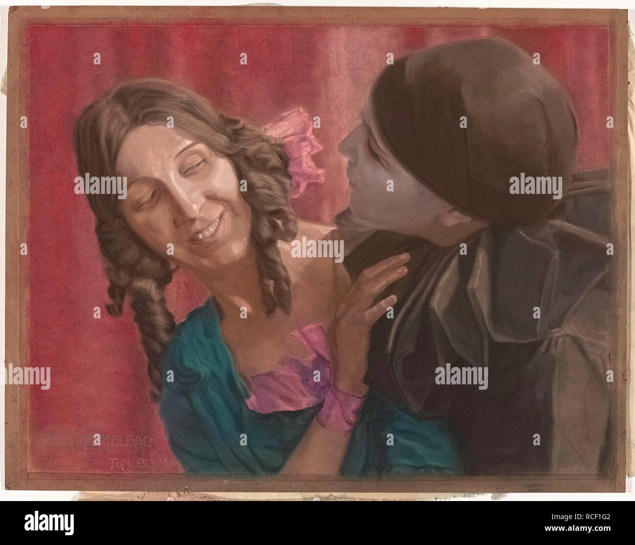 Lili Grün (links) und Margaret Walker (als Pierrot) in La Valse von Chopin. Museum: Rijksmuseum, Amsterdam. Autor: Merkelbach, Jakob. Stockfoto