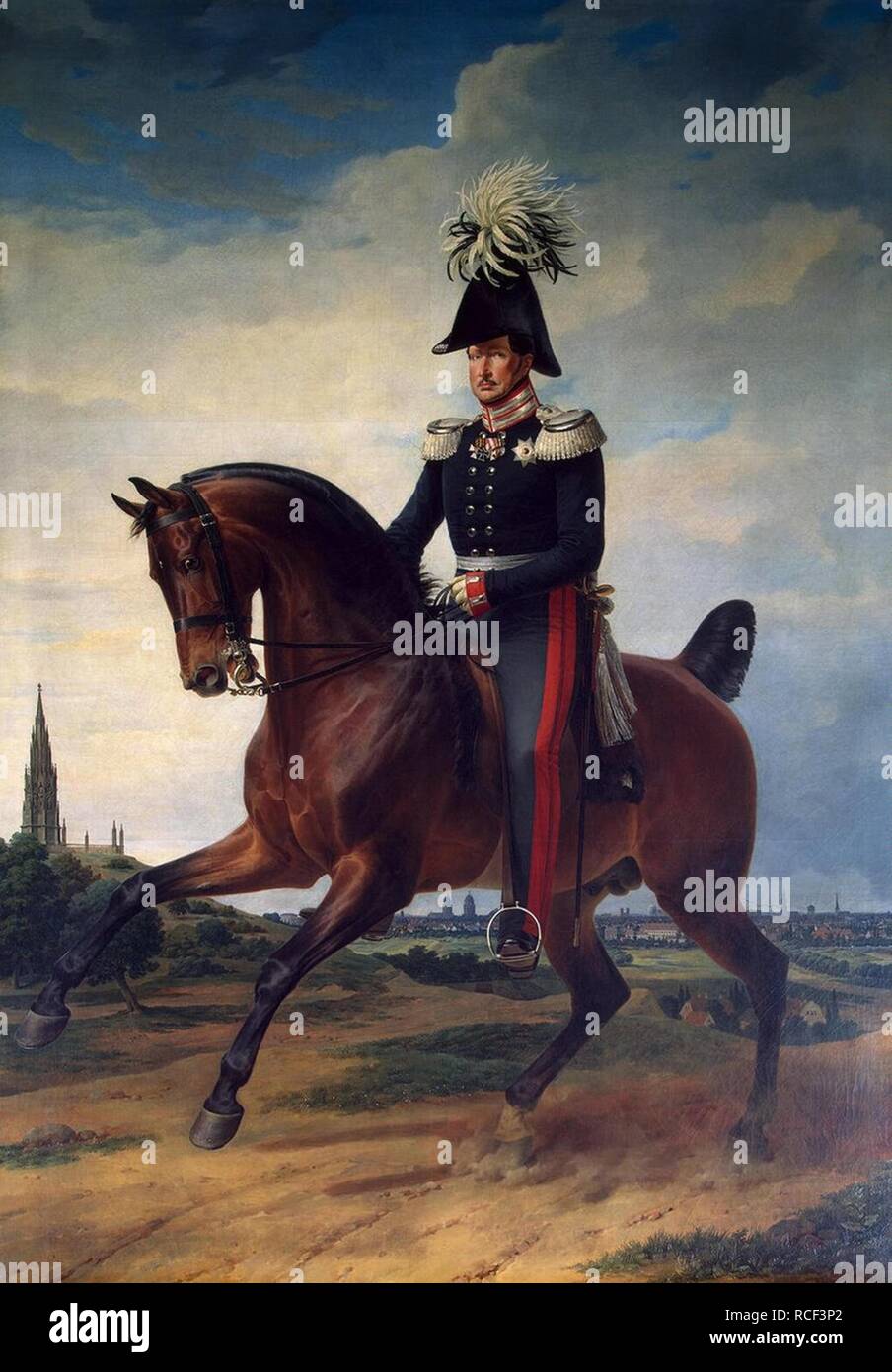 Equestrian portrait von Friedrich Wilhelm III. von Preußen (1797-1840). Museum: Staatliche Eremitage, St. Petersburg. Autor: Krüger, Franz. Stockfoto