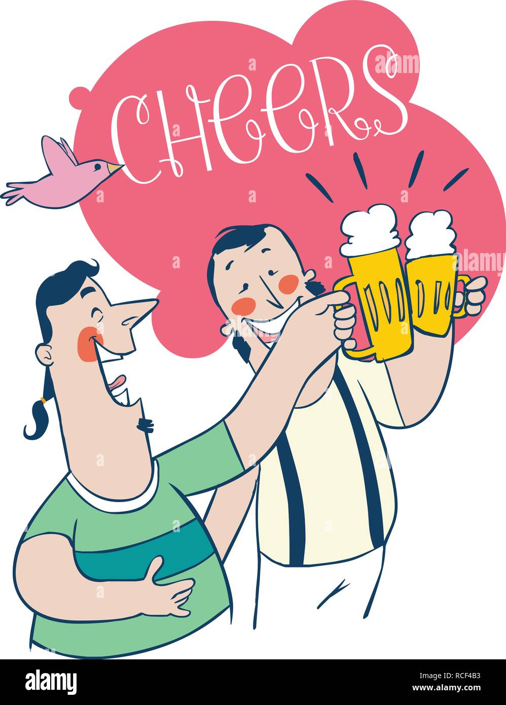 Die Leute trinken an der Bar. Cartoon Vector Illustration für Ihr Design Stock Vektor