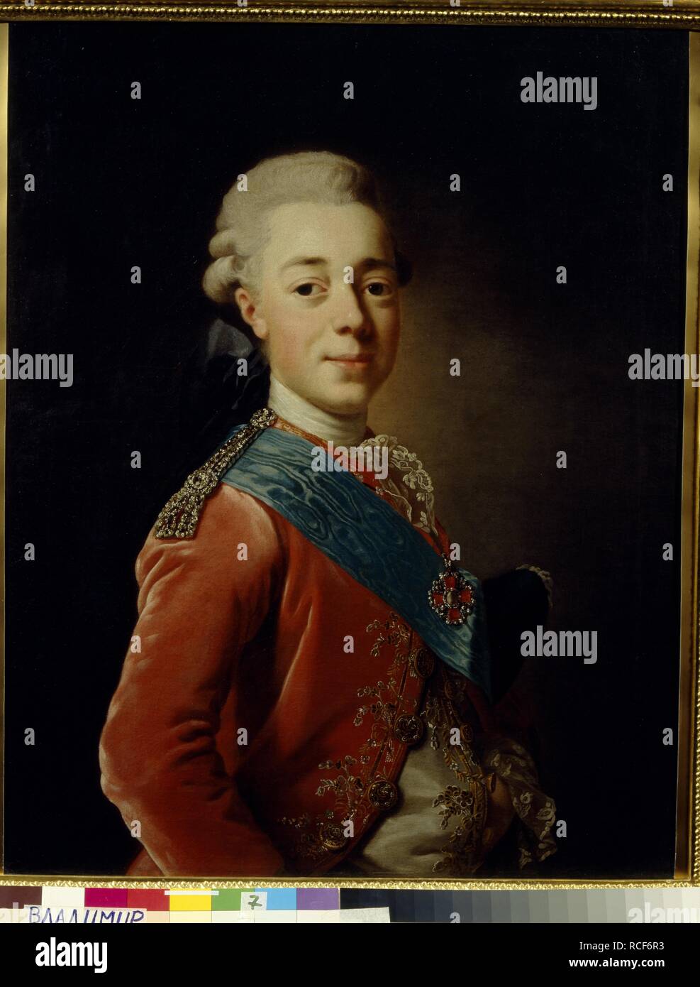 Portrait von Großfürst Pavel Petrowitsch (1754-1801). Museum: Staatliches Museum für Architektur, Geschichte und Kunst, Wladimir. Autor: ROSLIN, Alexander. Stockfoto