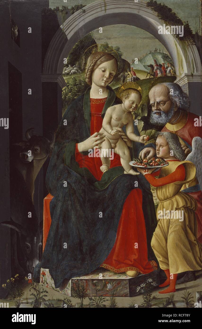 Die Heilige Familie mit einem Engel. Museum: Walters Art Museum, Baltimore. Autor: Carrari, Baldassarre, der Jüngere. Stockfoto