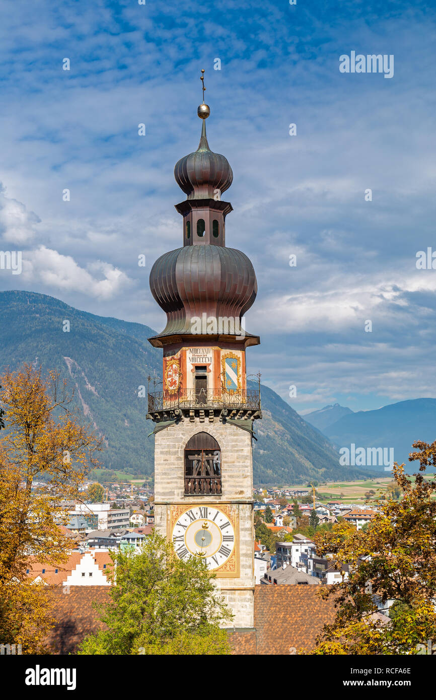 Rainkirche Kirchturm der Kirche in Bruneck, Südtirol Stockfoto
