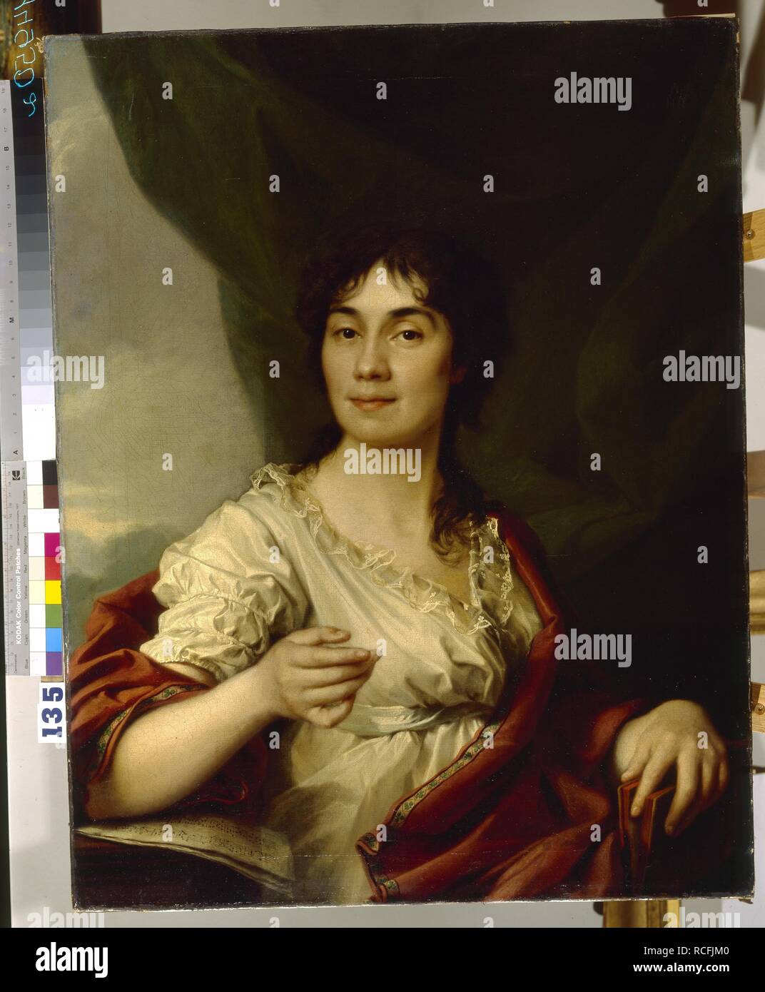 Porträt der Gräfin Anna Stepanovna Protasova (1745 - 1826). Museum: Staatliches russisches Museum, St. Petersburg. Autor: Levitsky, Dmitri Grigorievich. Stockfoto