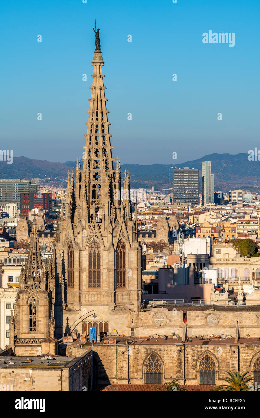 Kathedrale der Hl. Kreuz und St. Eulalia, Barcelona, Katalonien, Spanien Stockfoto