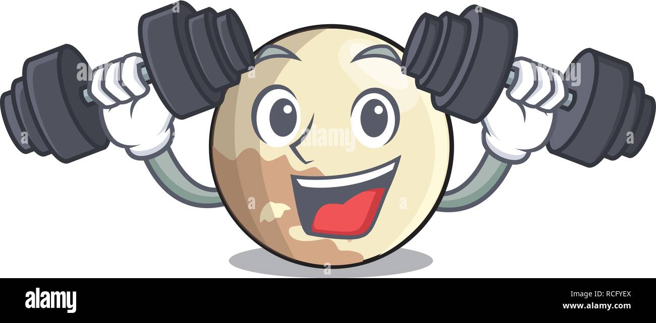 Fitness Planet Pluto in der Karikatur form Stock Vektor