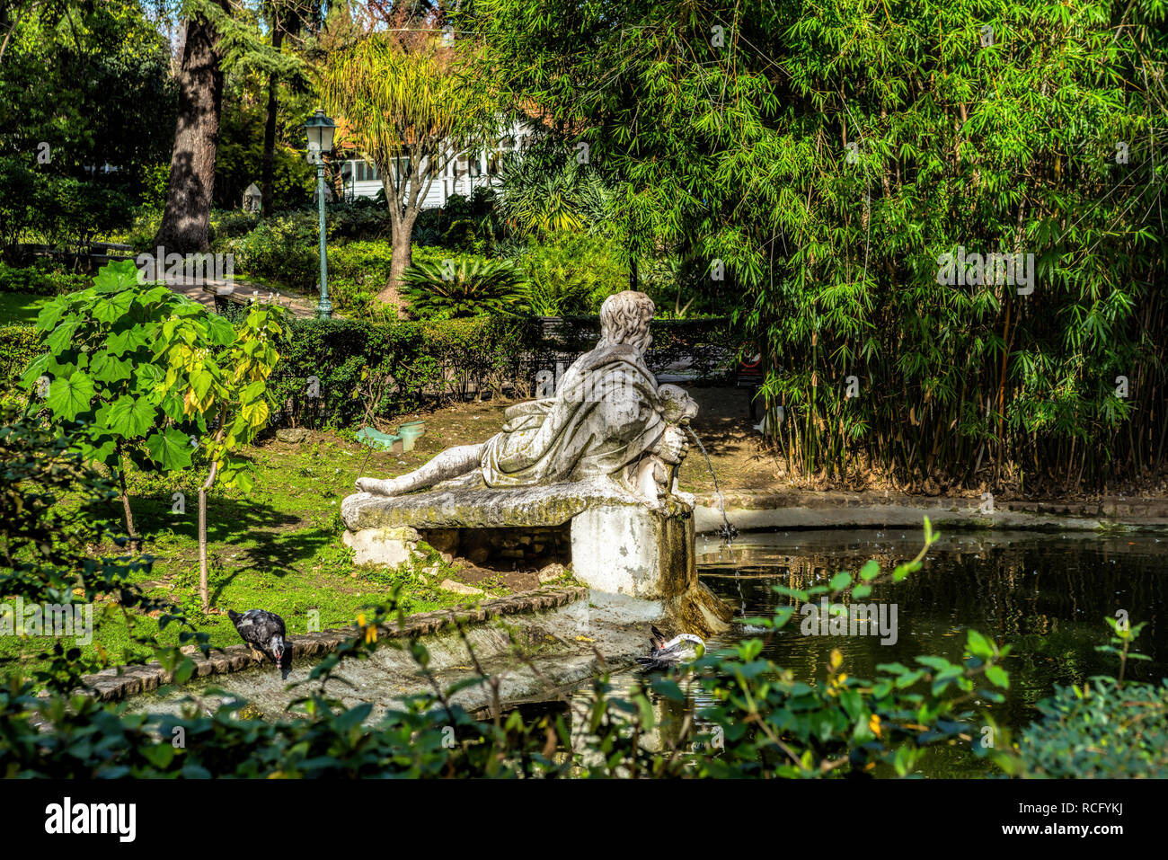 Ansicht der Estrela Garten in Lissabon Lissabon, Portugal Stockfoto