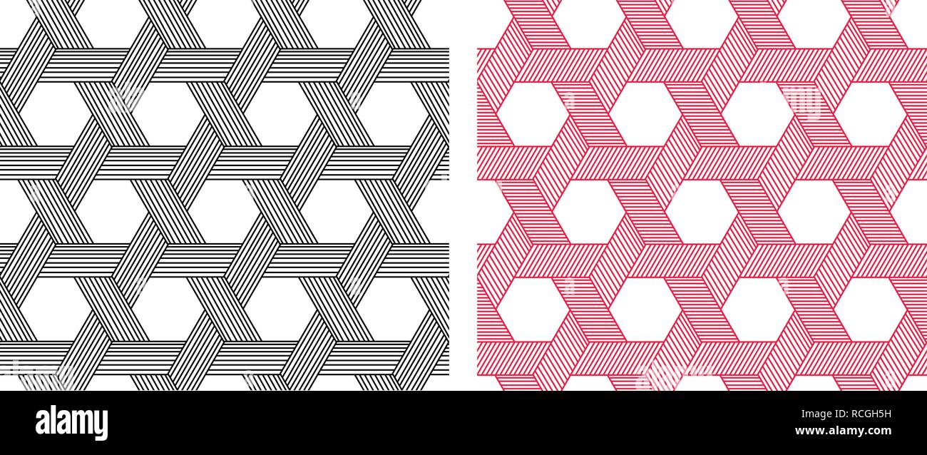 Nahtlose Webart Hexagon Muster in linearen Stil, Vektor Kunst Stock Vektor