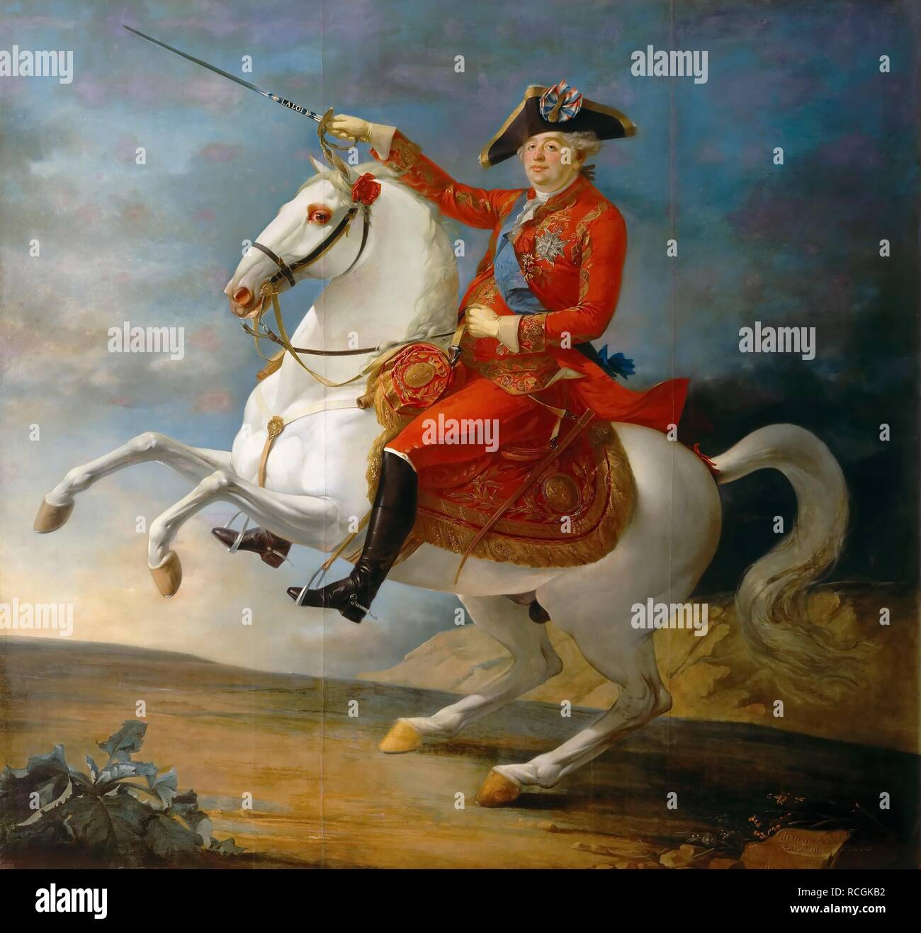 Equestrian Portrait des Königs Louis XVI (1754-1793). Museum: Musée de l'Histoire de France, Château de Versailles. Autor: Carteaux, Jean Baptiste François. Stockfoto