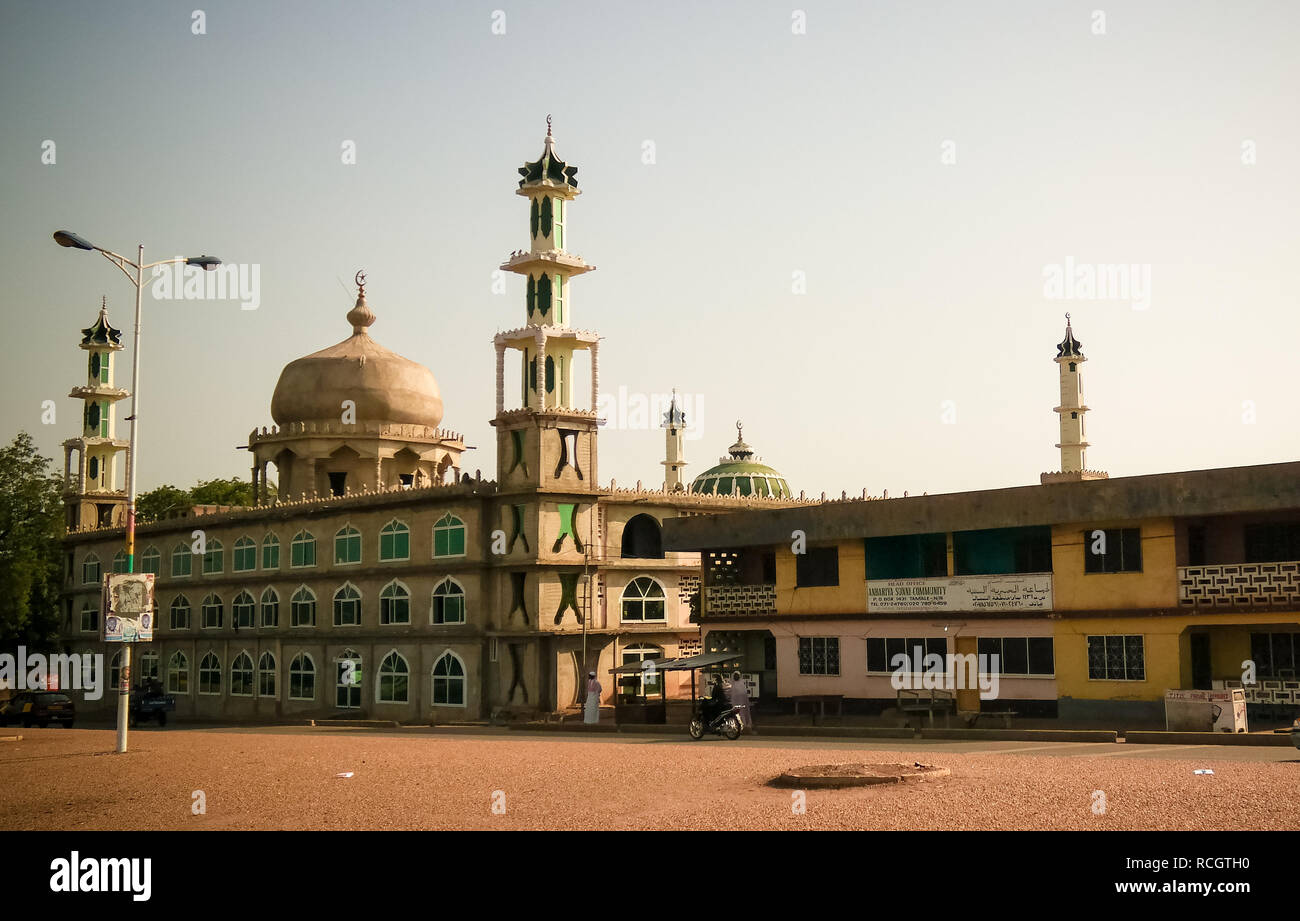 Außenansicht zu Afa Ajura Moschee in Tamale, Ghana Stockfoto