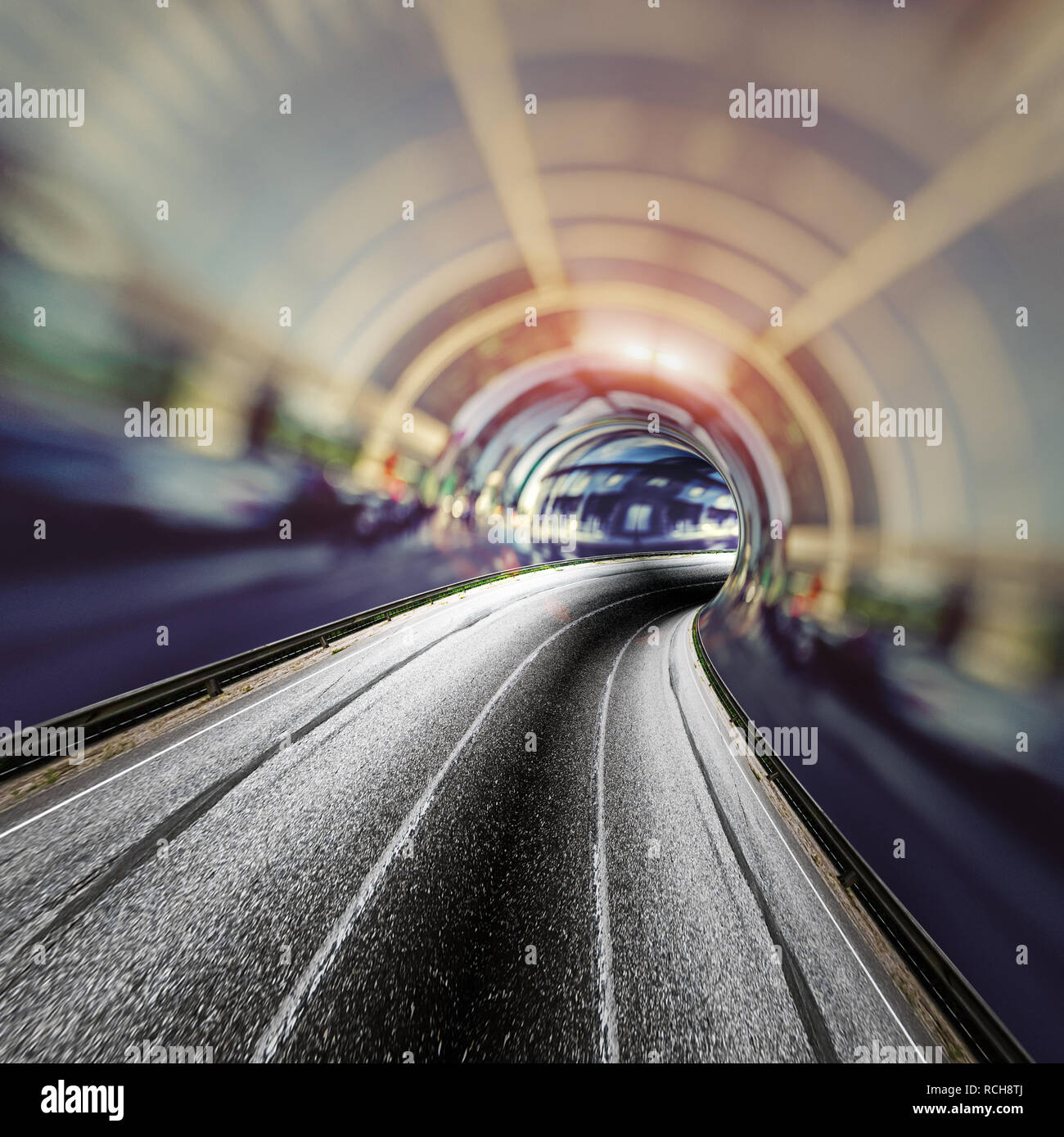 Moderne abstrakte Straßentunnel Stockfoto