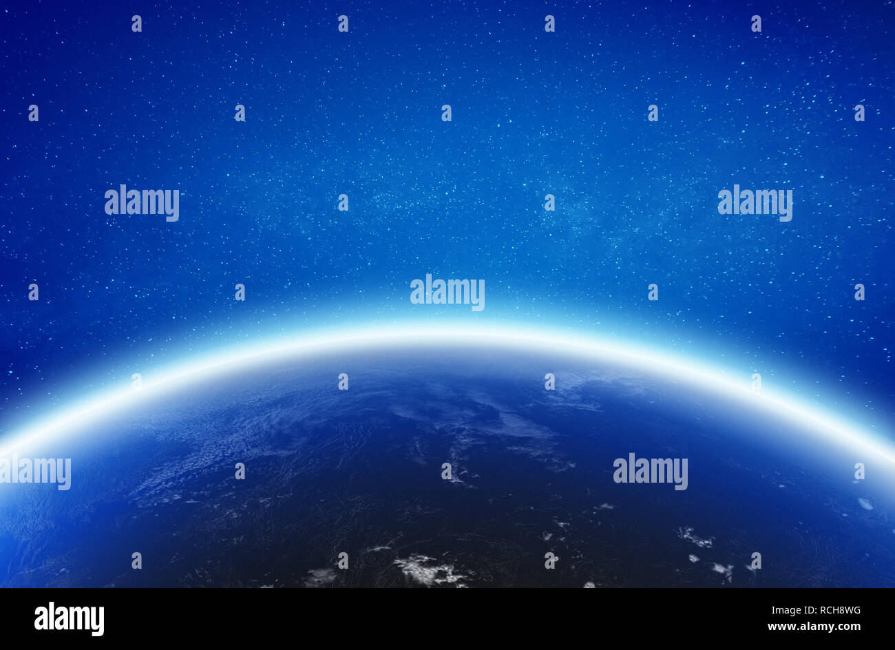 Erde glühen Horizont Stockfoto