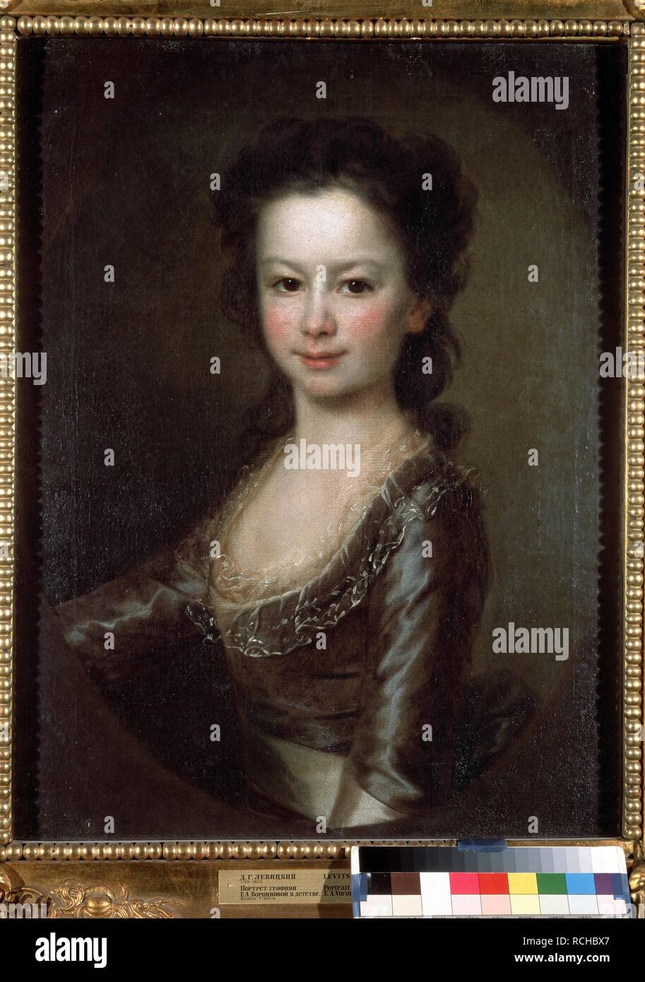Porträt der Gräfin Maria Artemyevna Vorontsova als Kind. Museum: Staatliches russisches Museum, St. Petersburg. Autor: Levitsky, Dmitri Grigorievich. Stockfoto