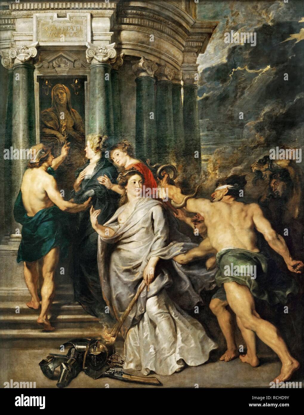 Den Abschluß des Friedens in Angers (Marie de Medici Zyklus). Museum: Musée du Louvre, Paris. Autor: RUBENS, Pieter Paul. Stockfoto