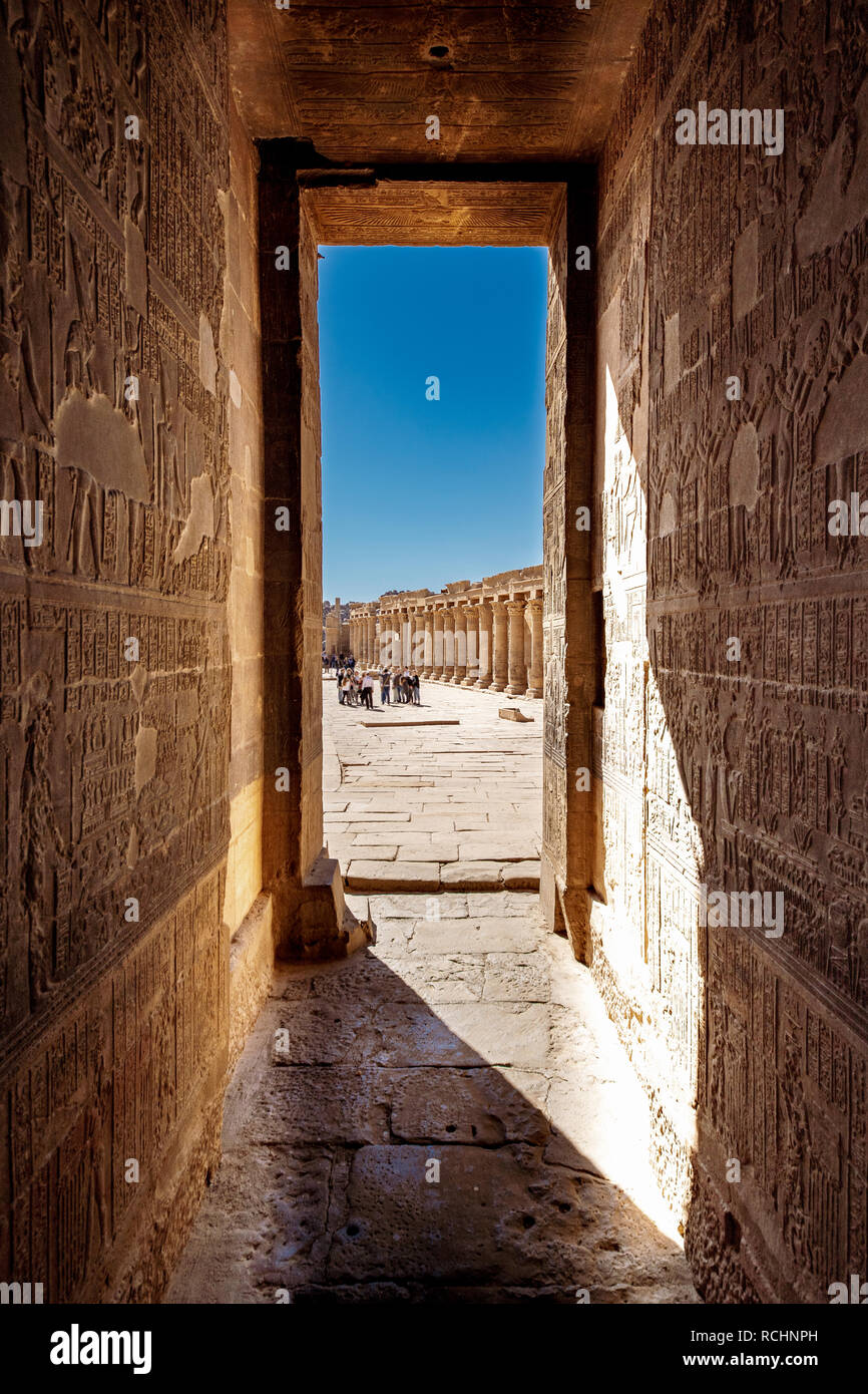 Der Eingang zum Philae Tempel in Assuan Ägypten Stockfoto