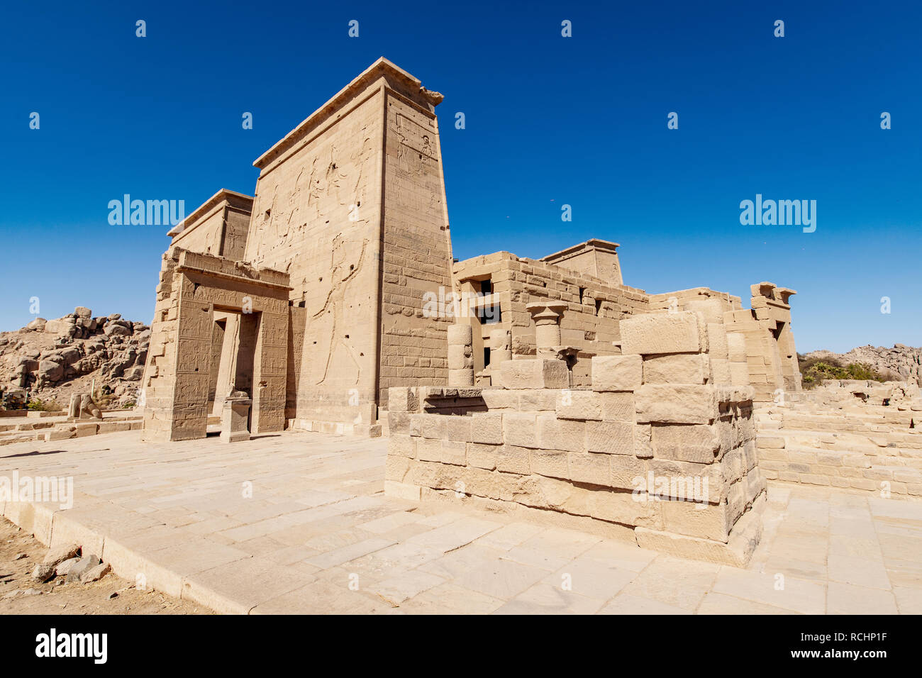 Ägyptischer Geschichte Trajan Assuan Philae Tempel Stockfoto
