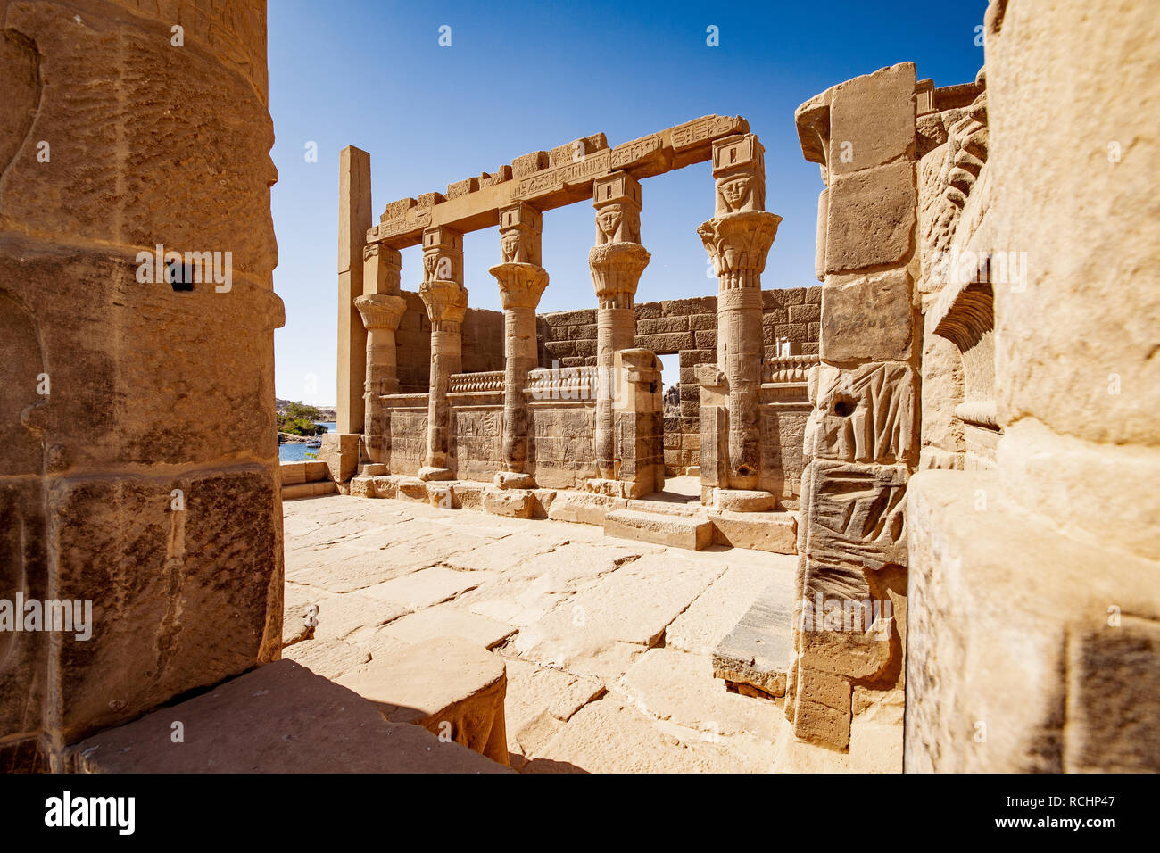 Philae Tempel in Ägypten in der Nähe von Aswan Stockfoto