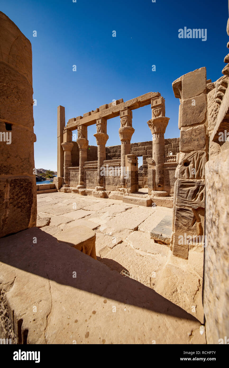 Philae Tempel Assuan Ägypten Stockfoto