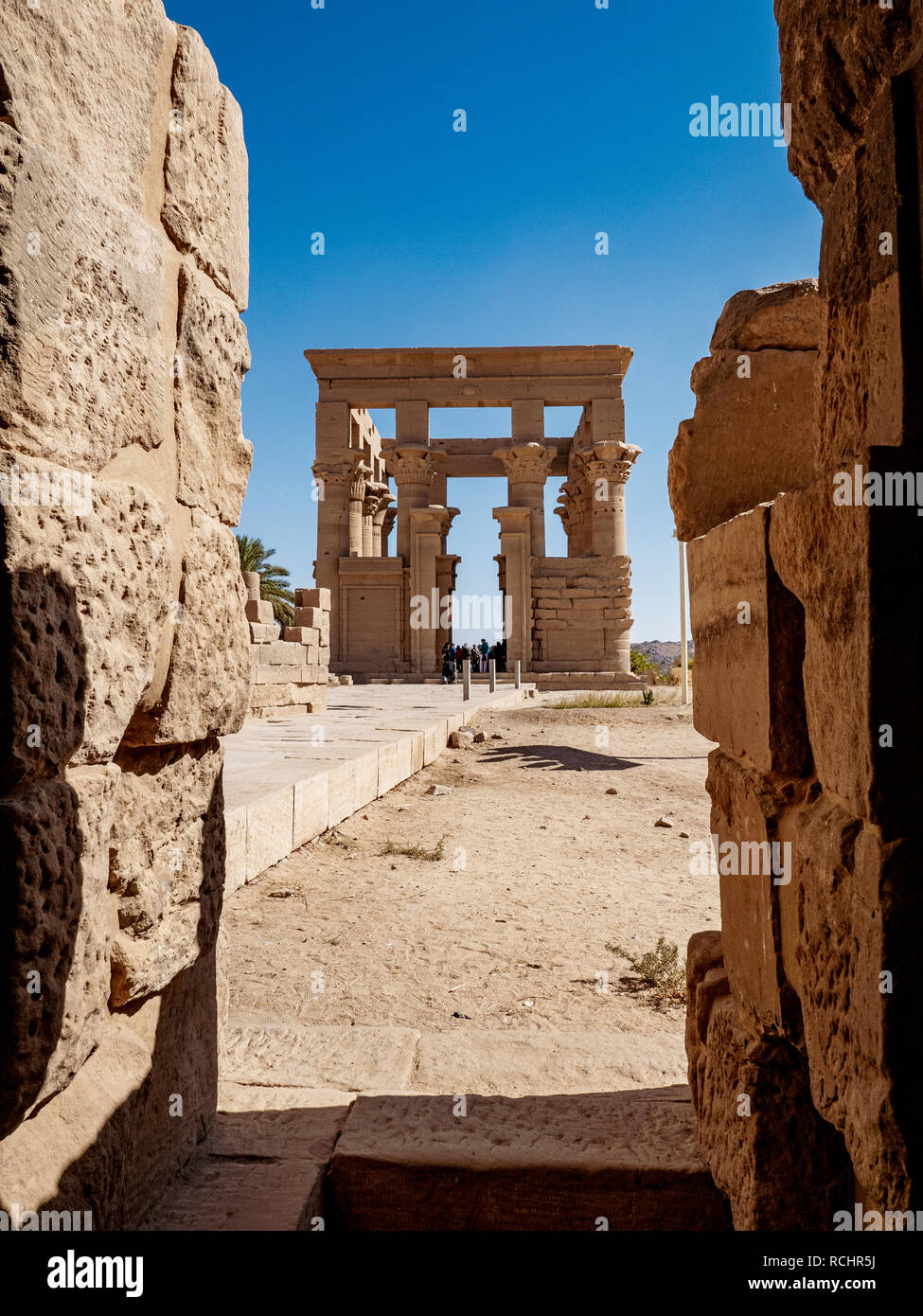 Ägyptischer Geschichte Trajan Kiosk im Philae Tempel der Isis in Assuan Stockfoto