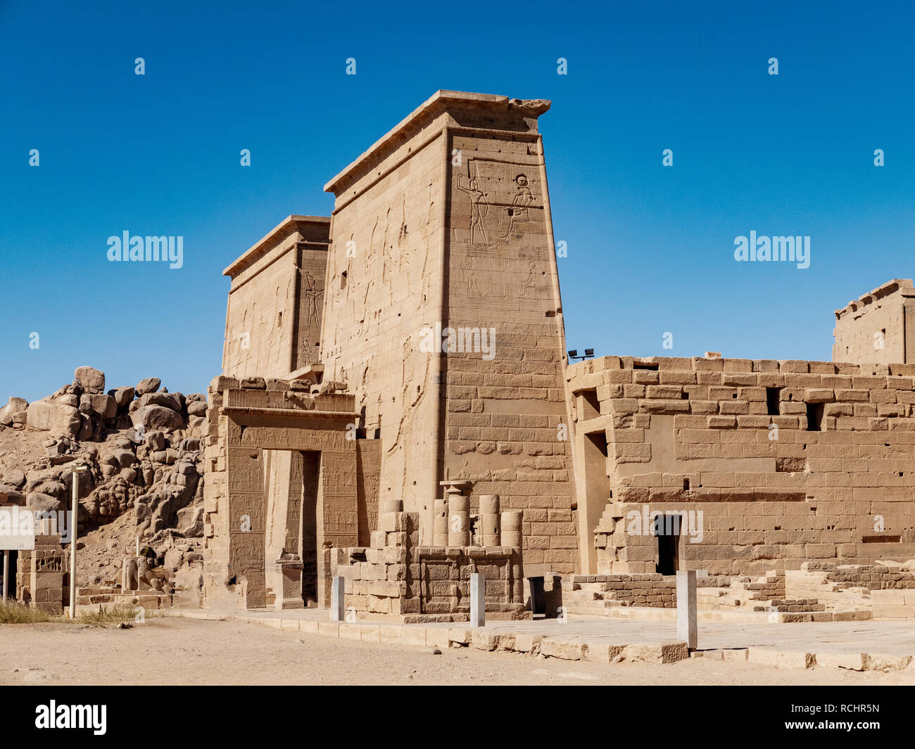 Ägyptens antiken Tempel von Philae Stockfoto