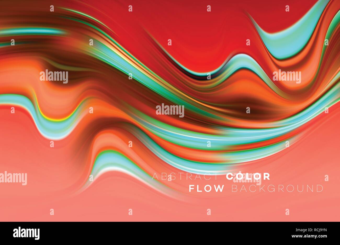 Modernes, farbenfrohes flow Poster. Wave flüssige Form in der Farbe schwarz hintergrund. Art Design für Ihr Design Projekt. Vector Illustration Stock Vektor