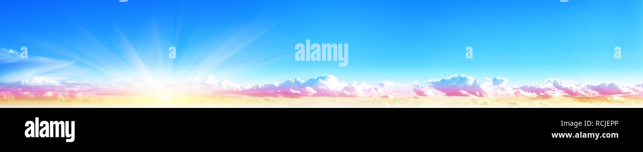 Sky Panorama Sonnenaufgang Stockfoto