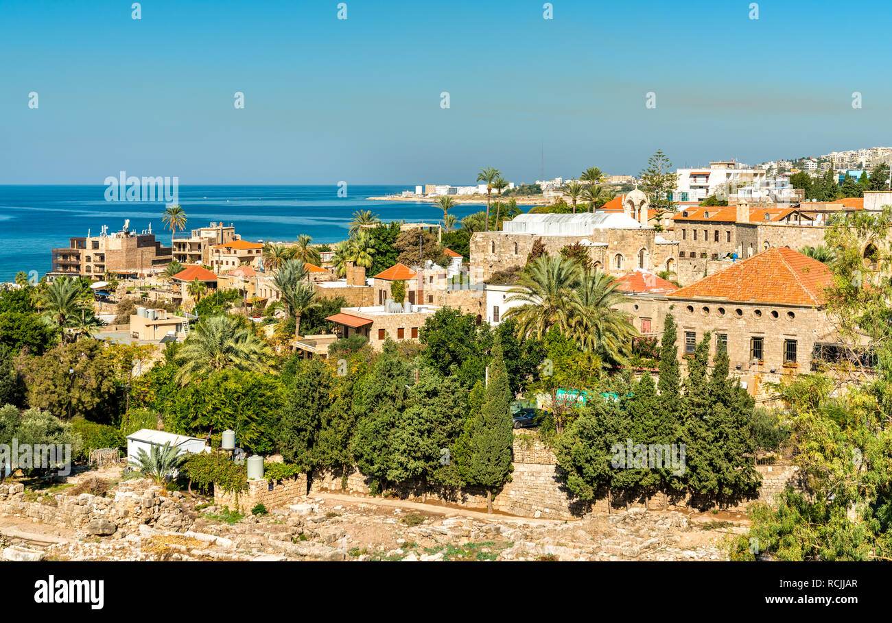 Luftaufnahme von Byblos Stadt im Libanon Stockfoto