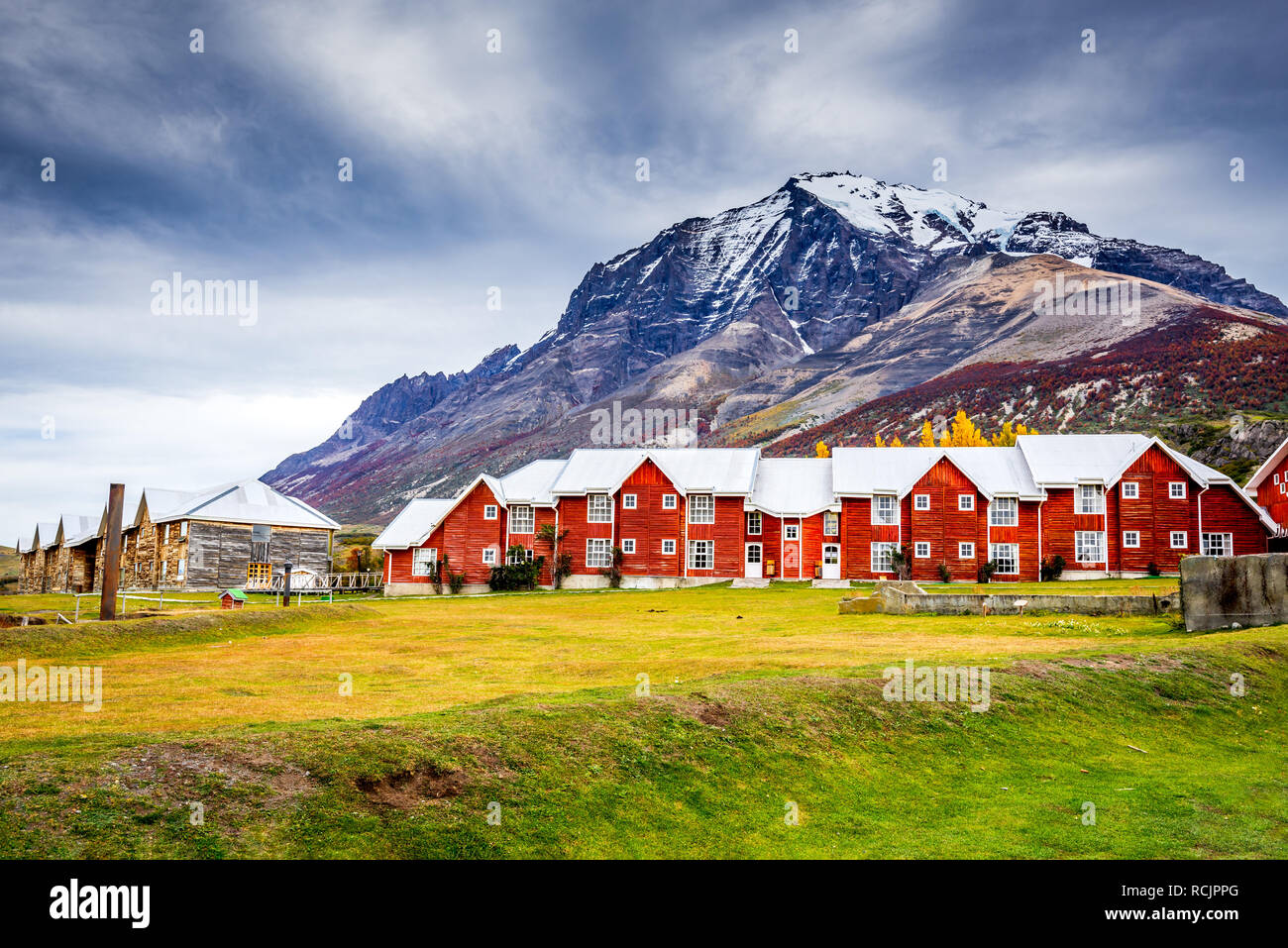 Patagonien, Chile - Torres del Paine massiv und den Monte Almirante Nieto, Magelanes Region, Südamerika. Stockfoto