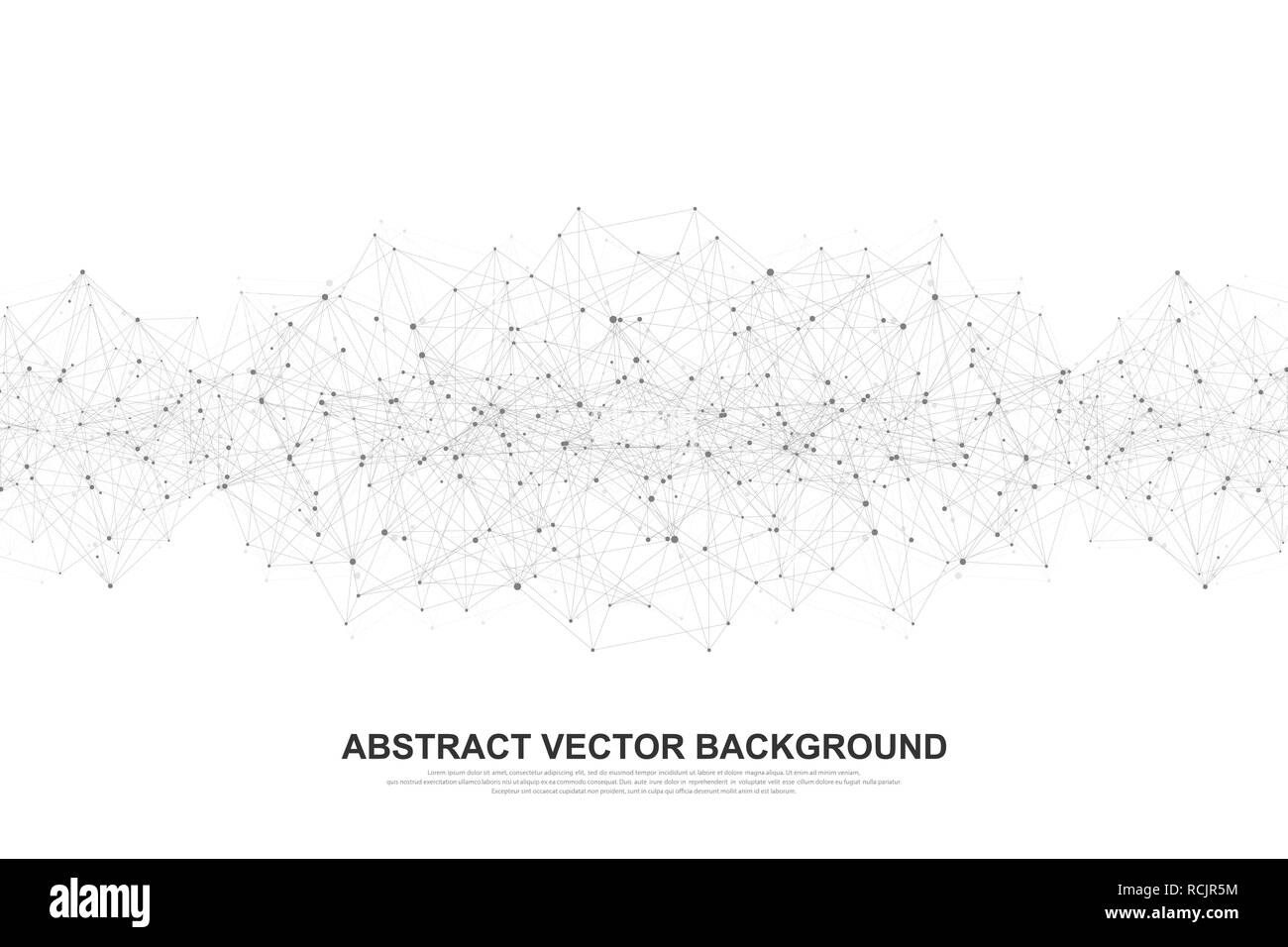 Abstrakte polygonalen Hintergrund mit Linien und Punkten. Minimale geometrische Muster, molekulare Struktur. Grafik plexus Hintergrund. Wissenschaft, Medizin, Technik Konzept. Vector Illustration. Stock Vektor