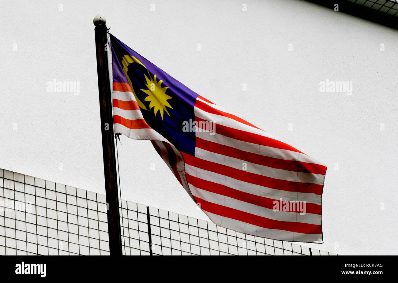 Malaysia Kuala Lumpur 2009 die Flagge mit dem blauen Kanton Stockfoto