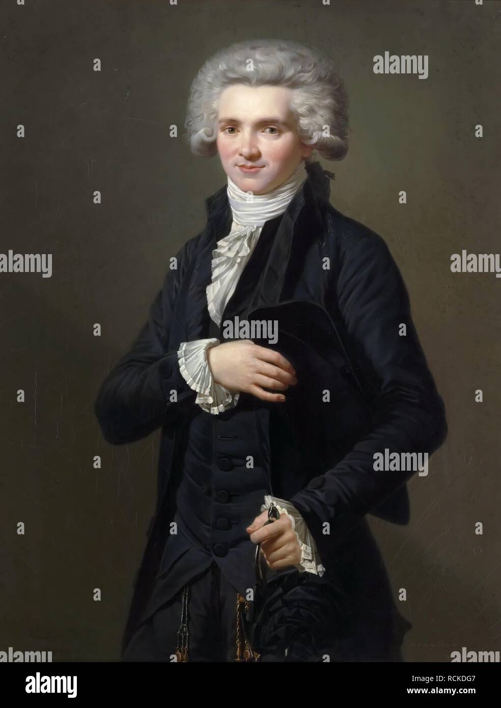 Portrait von Maximilien de Robespierre (1758-1794). Museum: Musée de l'Histoire de France, Château de Versailles. Autor: VIGNERON, Pierre roch. Stockfoto