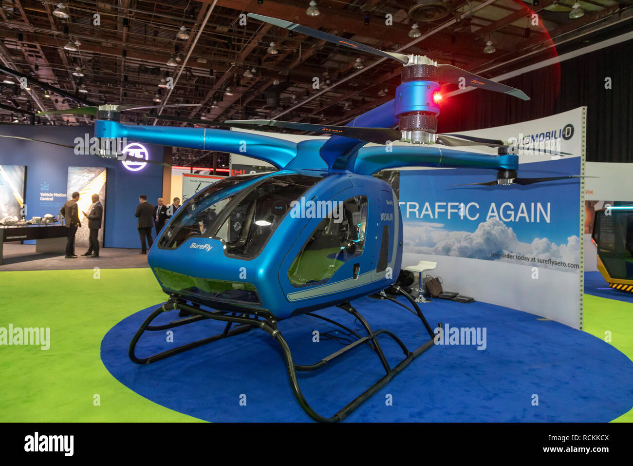 Detroit, Michigan - ein teilweise automatisierte Hubschrauber auf der North American International Auto Show. Die SureFly ist elektrisch Po Stockfoto