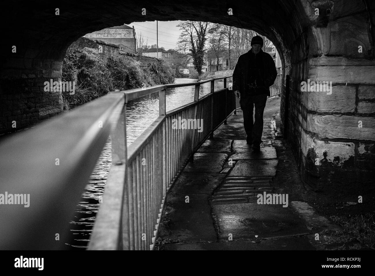 Calder und Hebble Kanal in Brighouse, Calderdale, West Yorkshire. Stockfoto