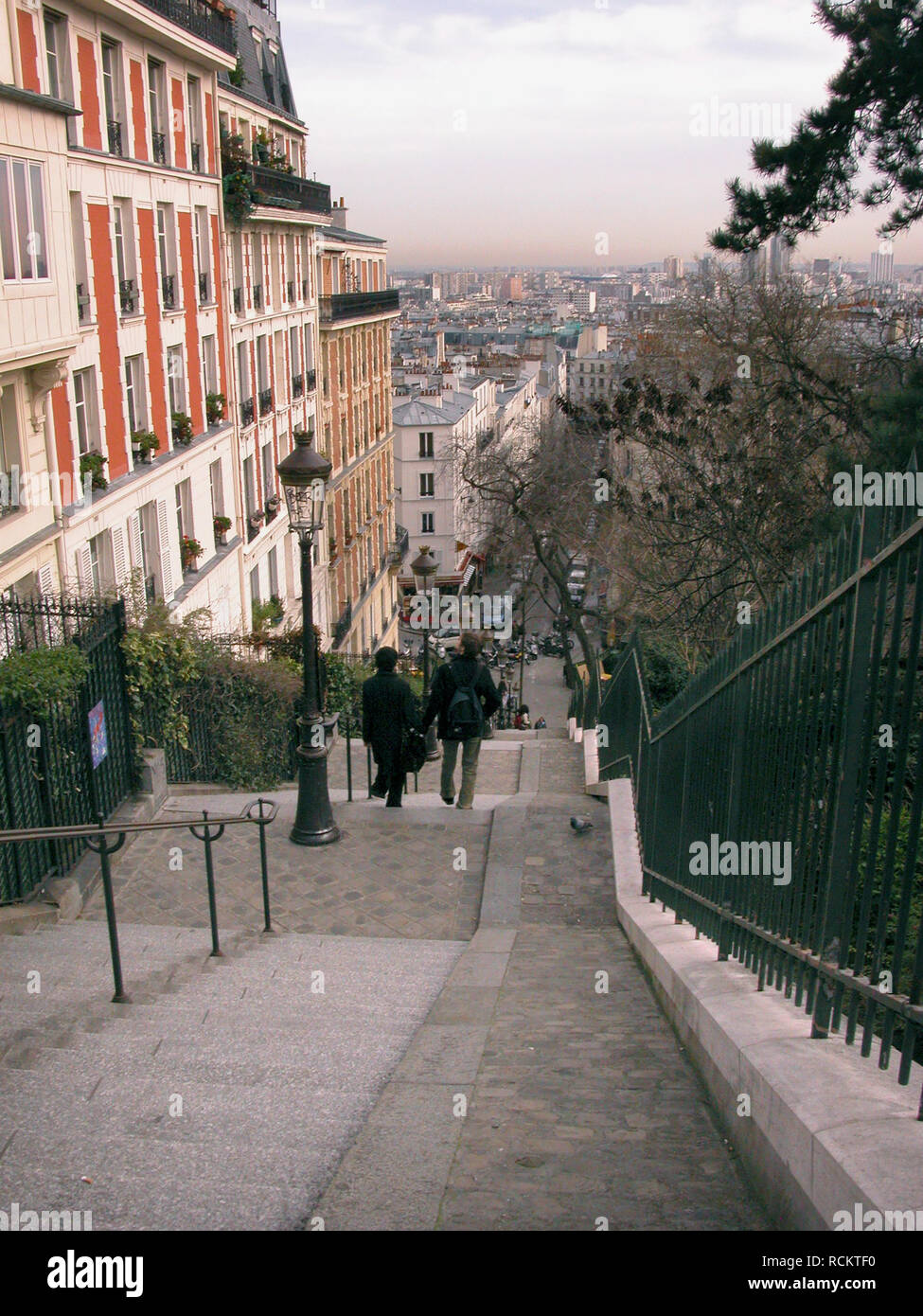 Schritte von La Butte Montmartre, Rue Maurice Utrillo, Montmartre, Paris, Frankreich Stockfoto