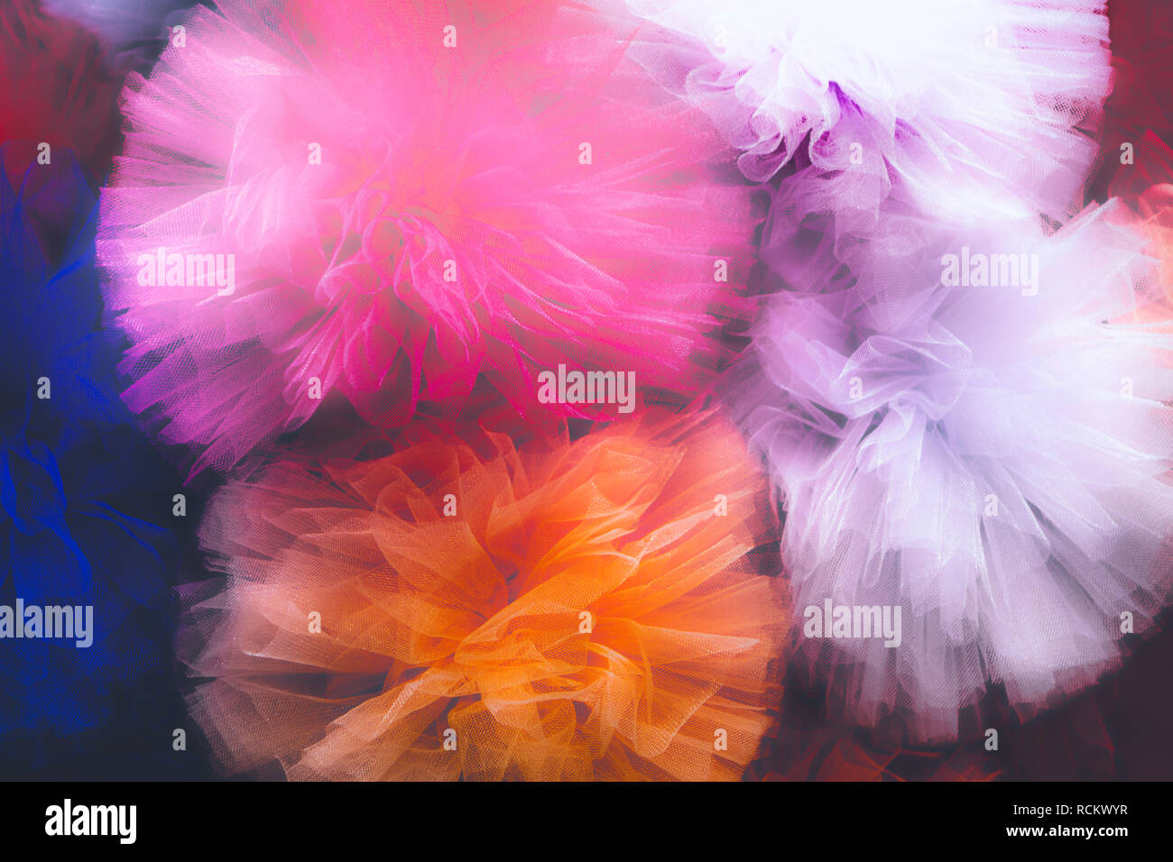 Transparentem Stoff blur Regenbogen Schal Stockfoto