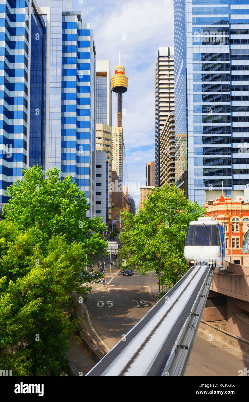 Monorail, Sydney, New South Wales, Australien, Stockfoto