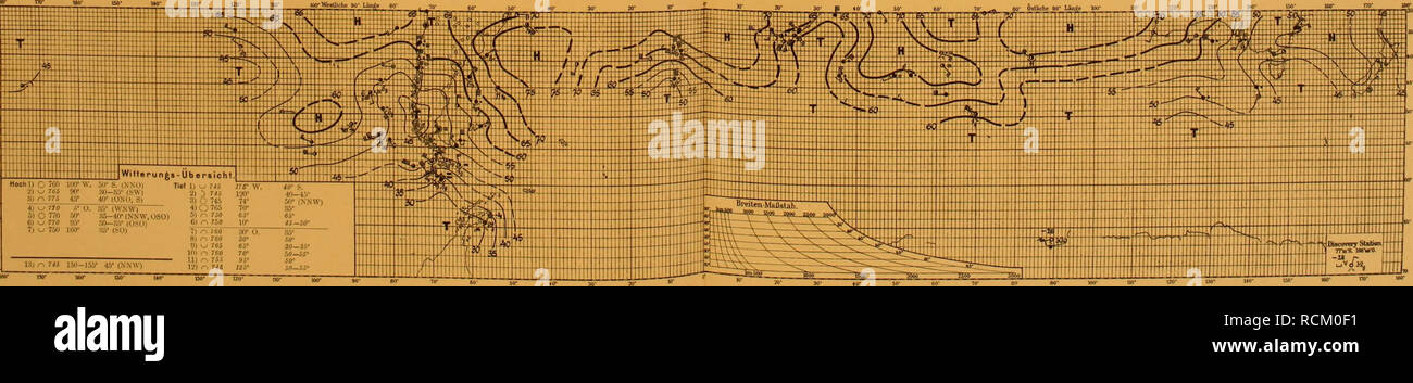 . Deutsche SÃ¼dpolar-Expedition, 1901-1903, im, Aufträge des Reichsamtes des Innern. Gauss (Schiff); wissenschaftliche Expeditionen. Nr. 899. 13. September 1902 Nr. 399. 18. September 1902 Hochlt C760 100 w. M2) â â Mfi 90*80-â â Tic! H. ; I: JT 5'W, E 120 10-45 8) 745 74 ' 70.,, 770 50 â â 86 CiÂ°6)^770 95 Gl."&gt; 750 10 Â°Â" -50 Â°LSj-: H]:. Â"-} ;, :, â 45Â" (NNW) 7]"" 80 0. 85 * i n rTtW 30 Â° 50 Â° 85 * 30 35'" 70 * 50 Â 55 Â°95*50* Â" 5 Â" Jrt-SÃ¼Â". Bitte beachten Sie, dass diese Bilder aus gescannten Seite Bilder, die digital für reada gesteigert wurden extrahiert werden Stockfoto