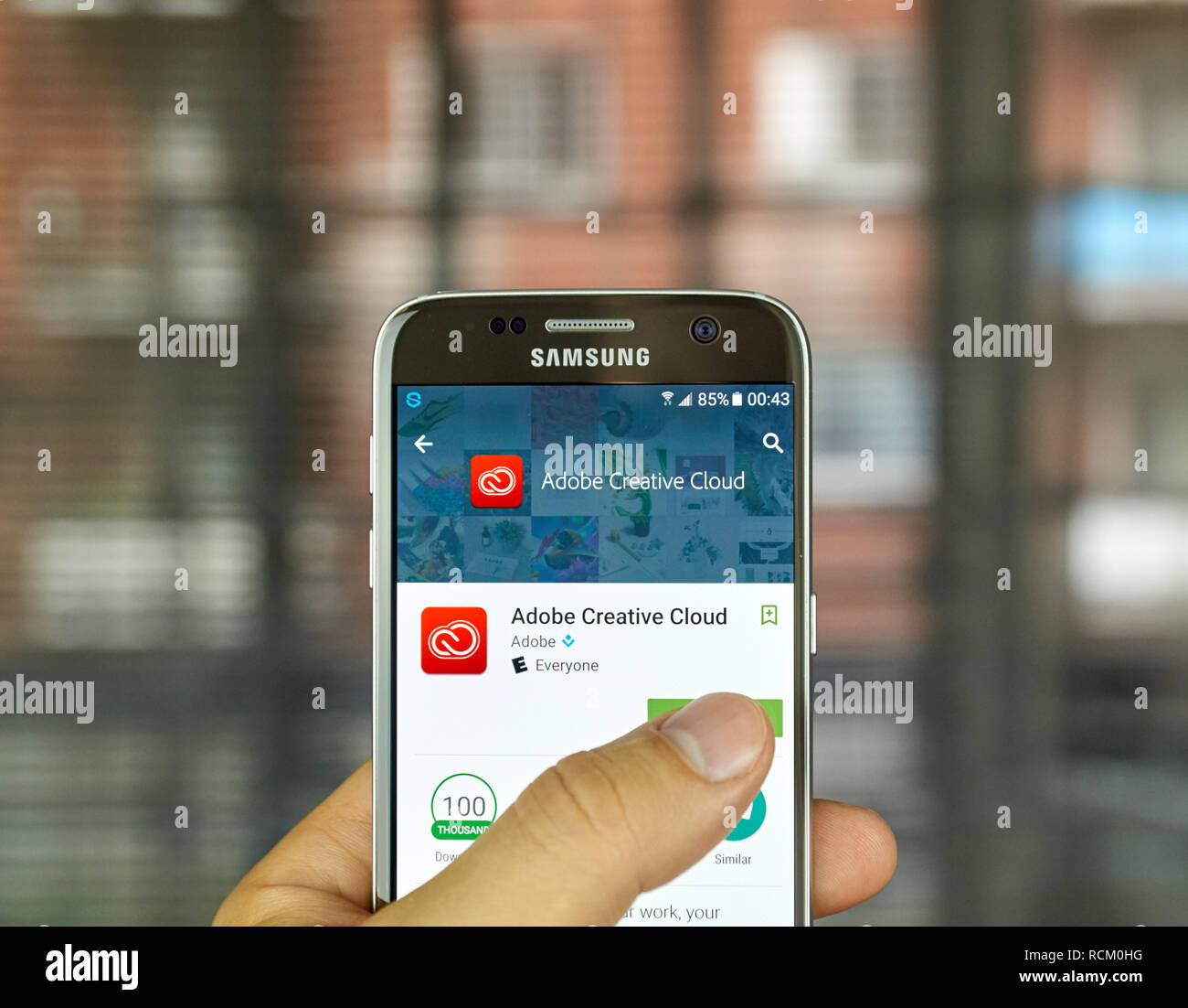 MONTREAL, KANADA - Juli 15: Adobe Creative Cloud App auf S7. Die app ist ein Software-as-a-Service Angebot von Adobe Systems, dass die Nutzer den Zugang t Stockfoto