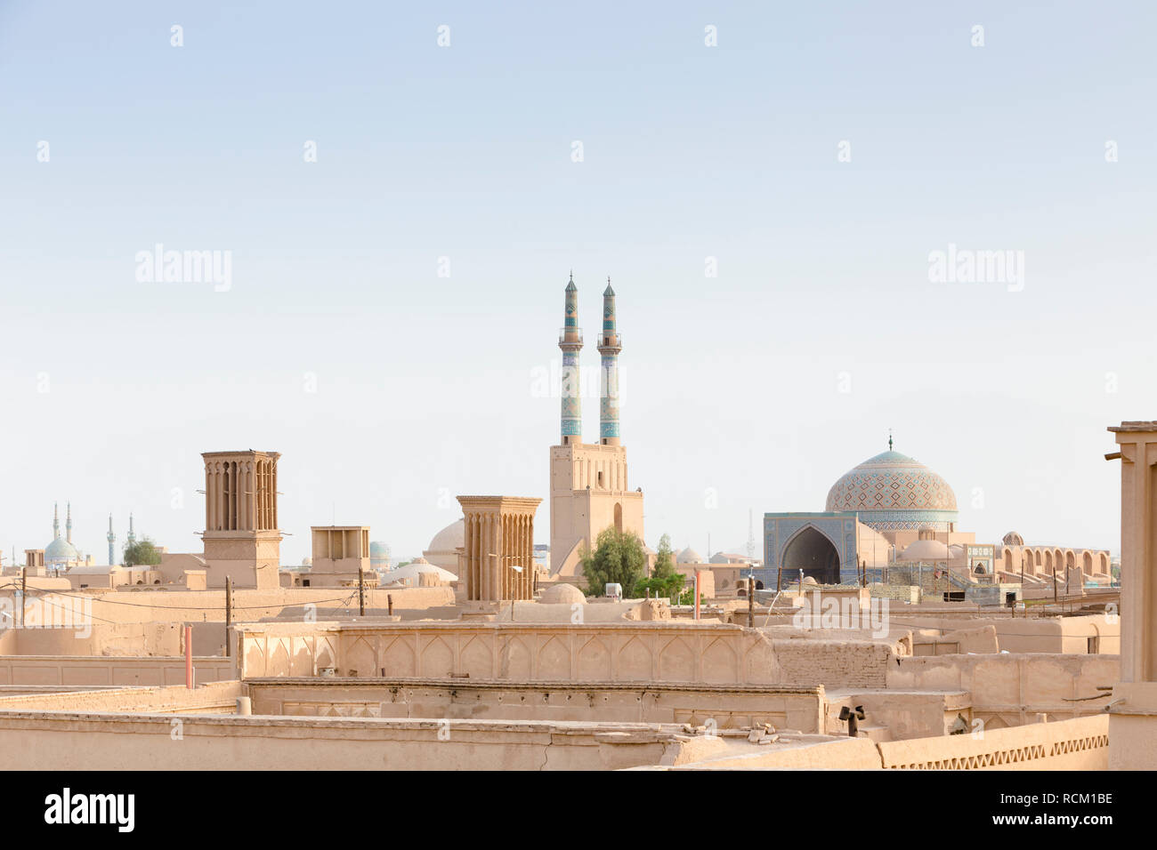 Blick über die Altstadt von Yazd, Yazd, Iran Stockfoto
