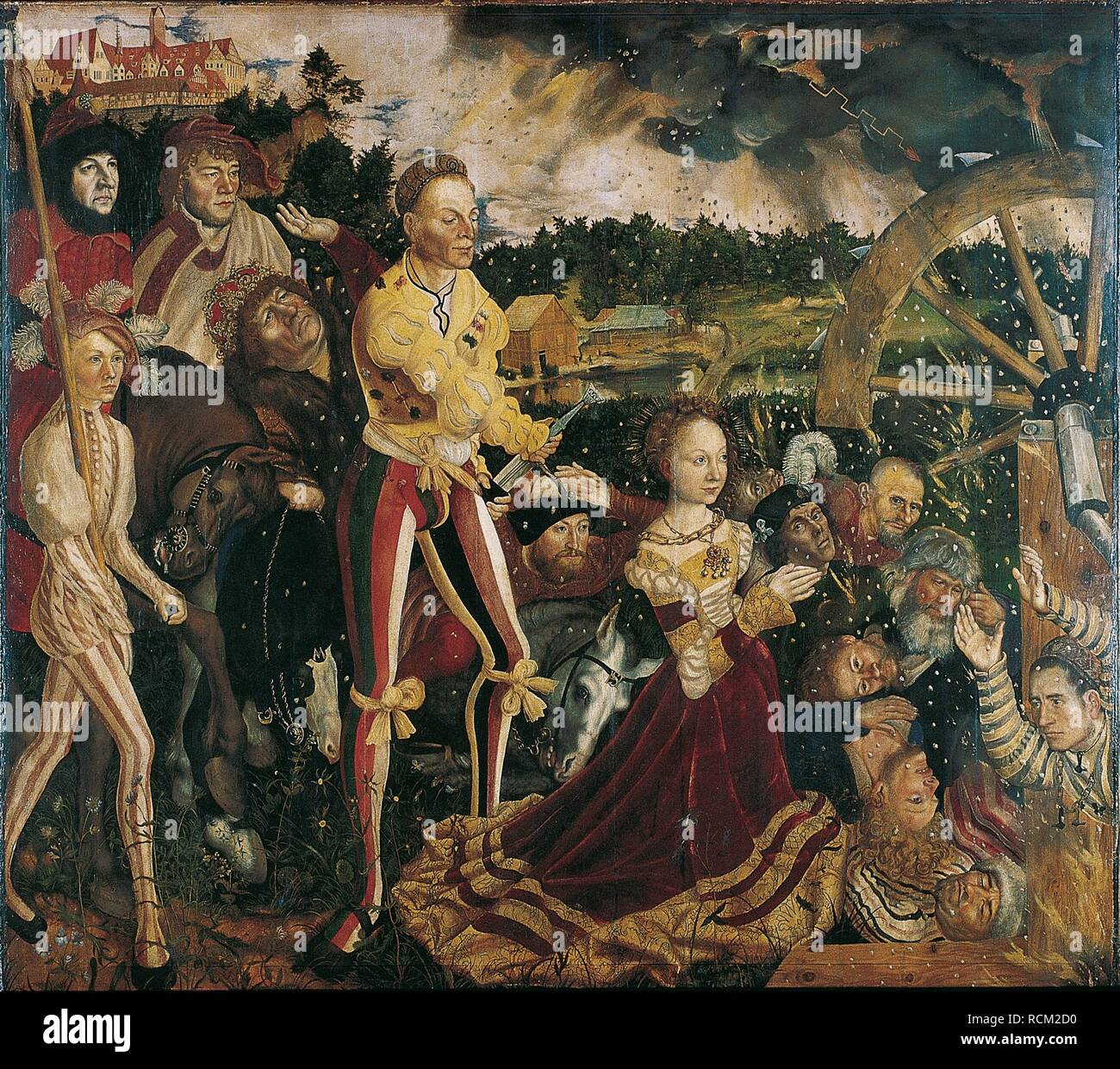 Altarbild mit dem Martyrium der Heiligen Katharina, zentrale Systemsteuerung. Museum: Staatliche Kunstsammlungen Dresden. Autor: Cranach, Lucas, der Ältere. Stockfoto