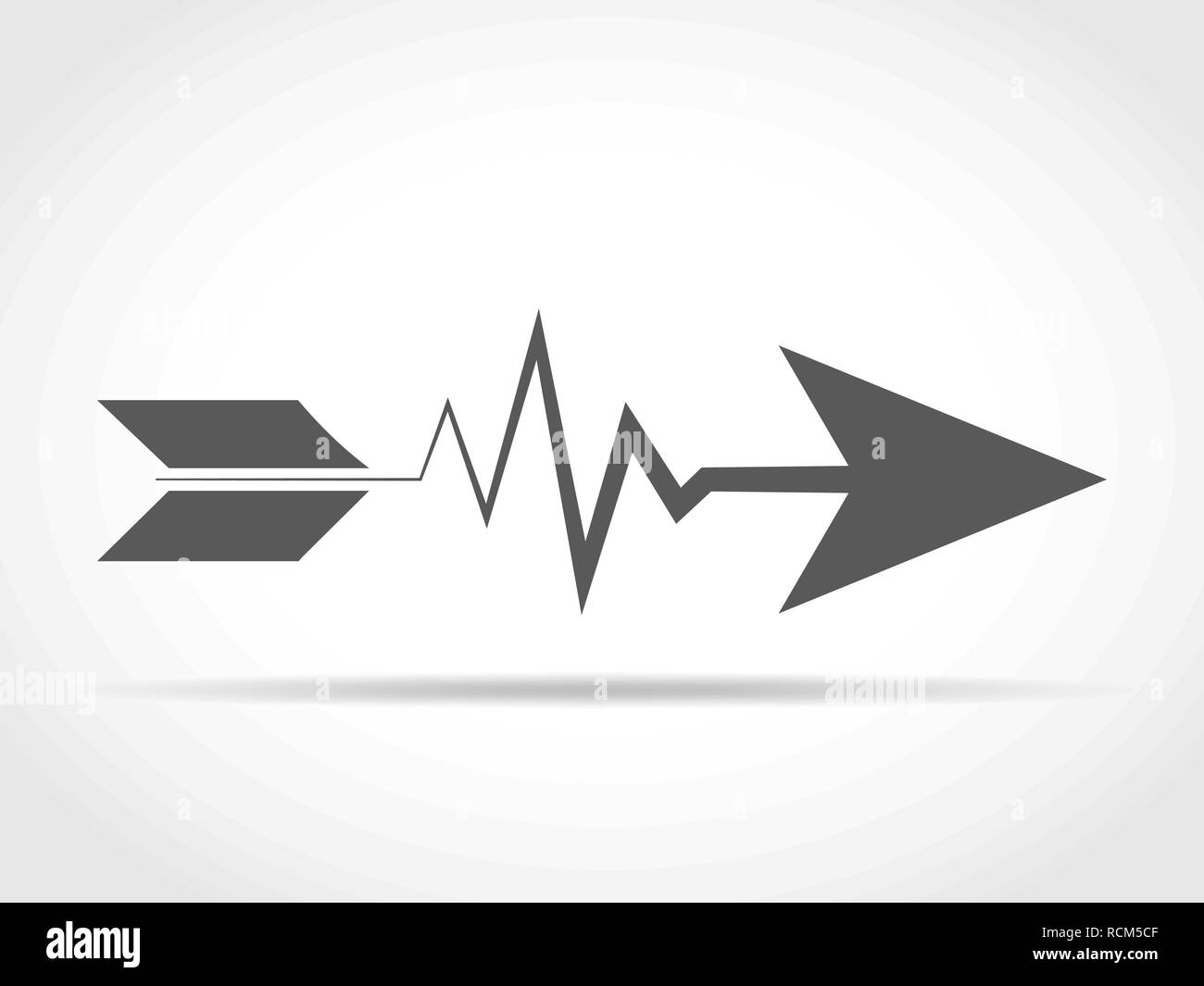 Heartbeat Schild mit Pfeil. Vector Illustration. Das Konzept der Gesundheit Stock Vektor