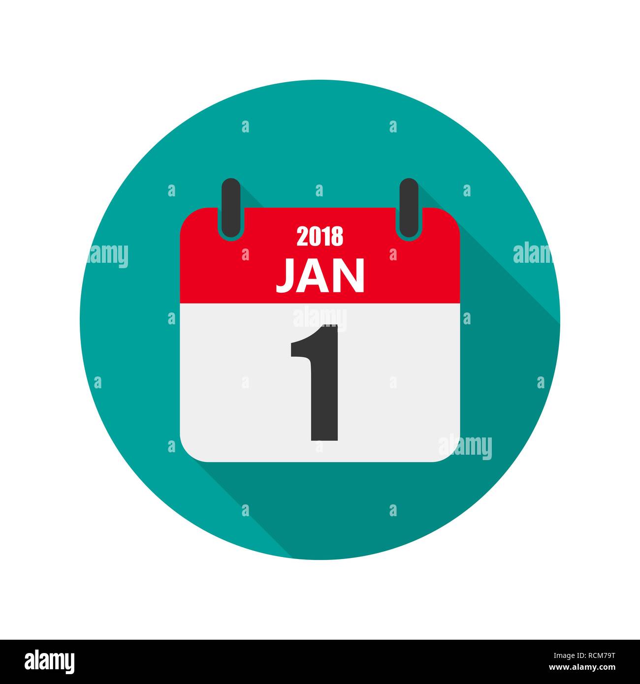 Januar 1, Symbol Kalender in einem flachen Design. Vector Illustration. Das Konzept der feiern das neue Jahr. Stock Vektor