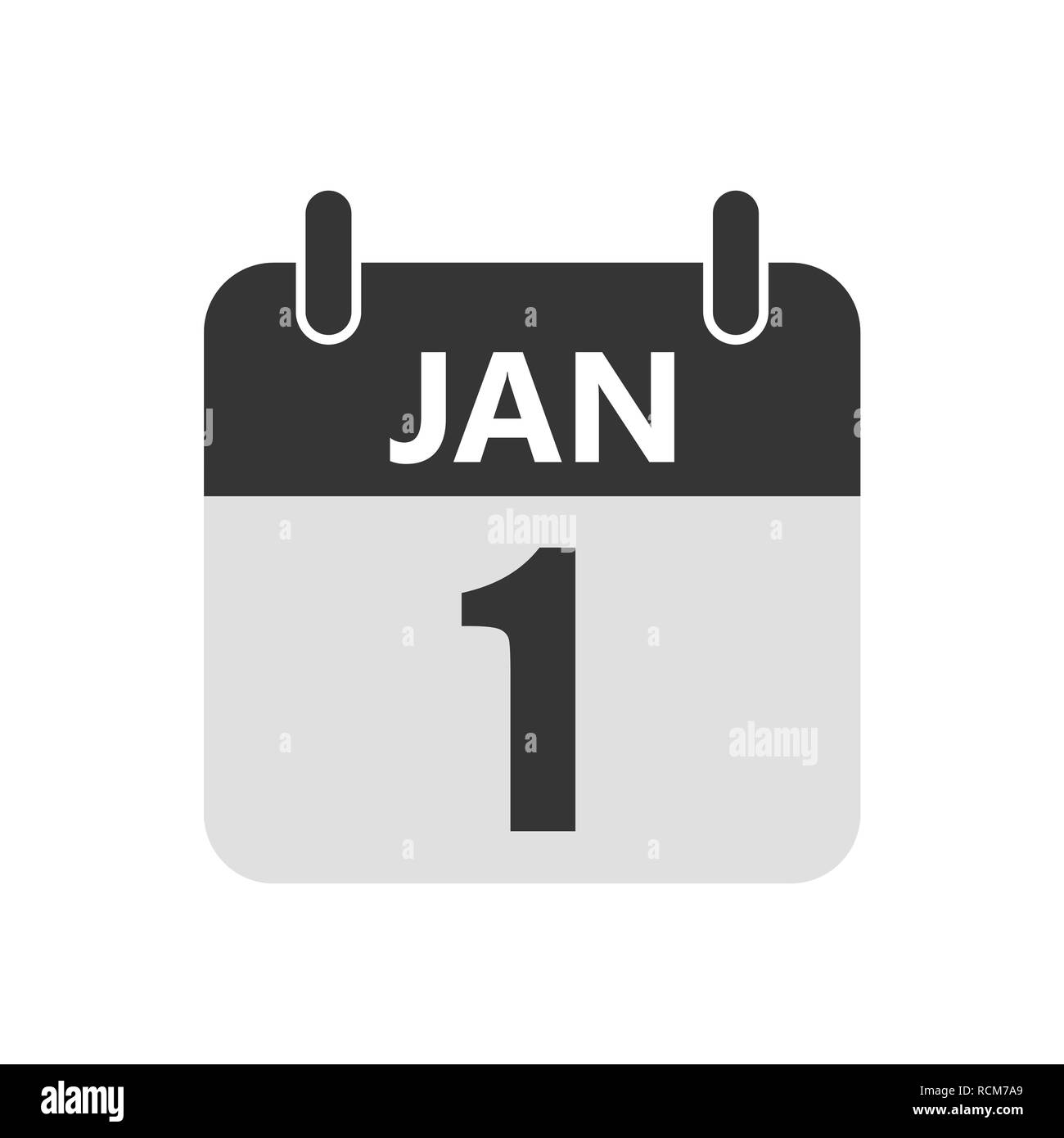 Januar 1, Symbol Kalender in einem flachen Design. Vector Illustration. Das Konzept der feiern das neue Jahr. Stock Vektor