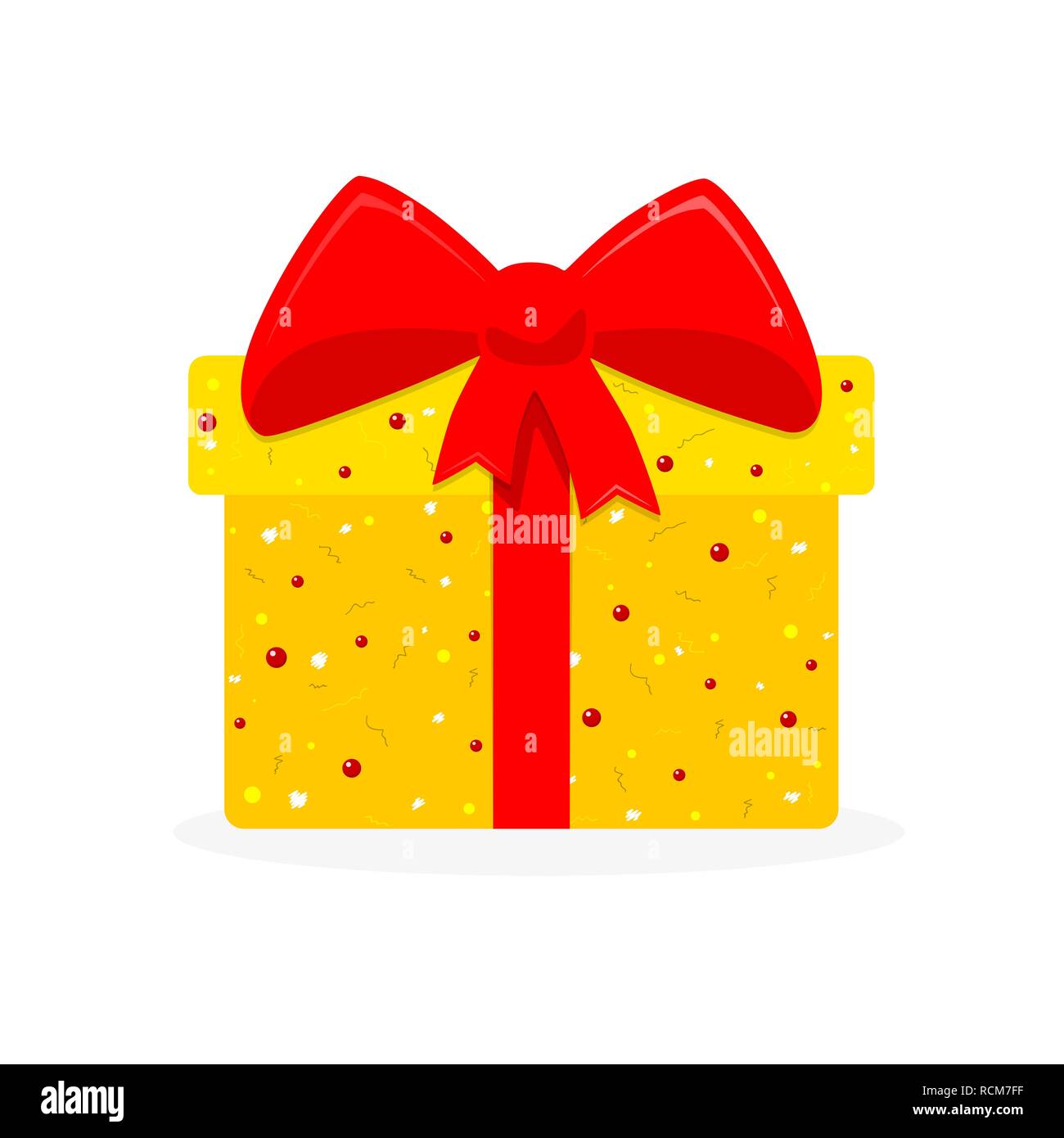 Süßes Gift box Icon in flacher Ausführung. Vector Illustration. Farbigen Geschenk Box auf weißem Hintergrund Stock Vektor