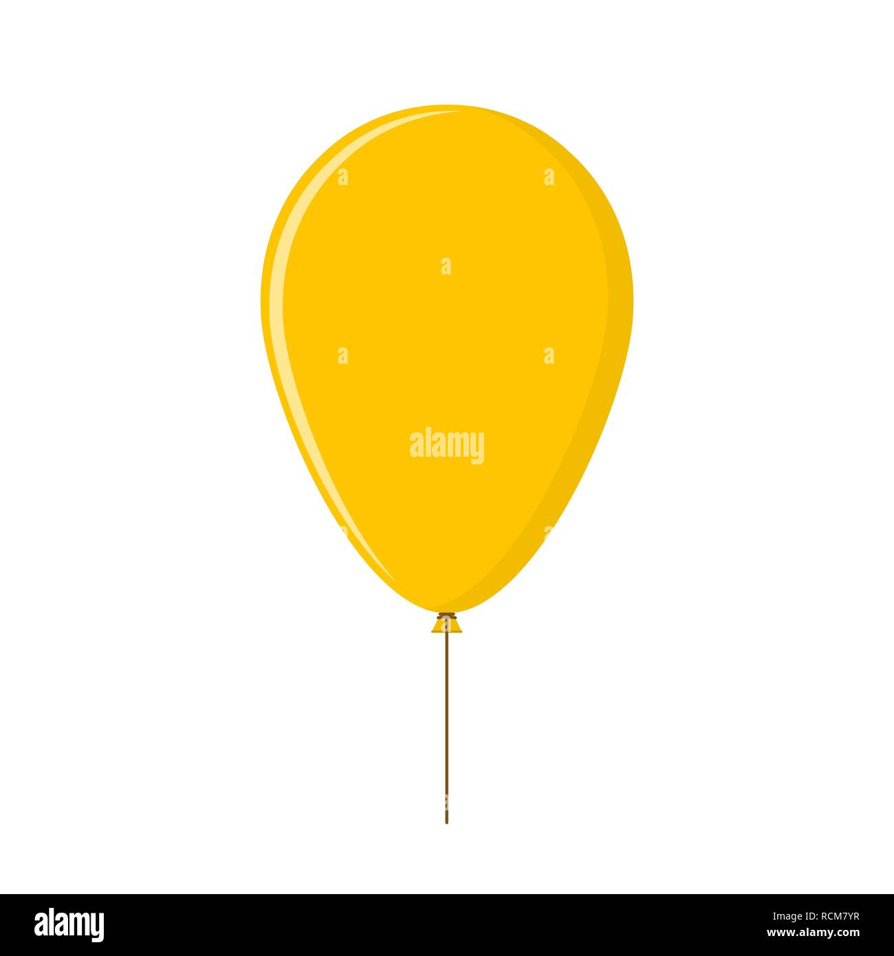 Orange Balloon in flacher Ausführung. Vector Illustration. Festliche Ballon auf weißem Hintergrund. Stock Vektor