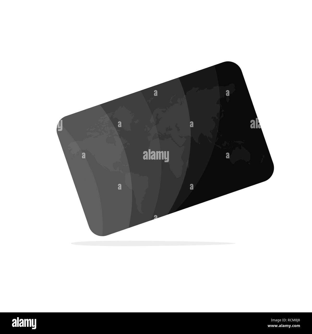 Schwarze Karte in flacher Ausführung. Vector Illustration. Schwarz dekorative Karte mit Weltkarte, auf weißem Hintergrund. Stock Vektor Schwarze Karte in flacher Ausführung. Vector Illustration. Schwarz dekorative Karte mit Weltkarte, auf weißem Hintergrund. Stock Vektor