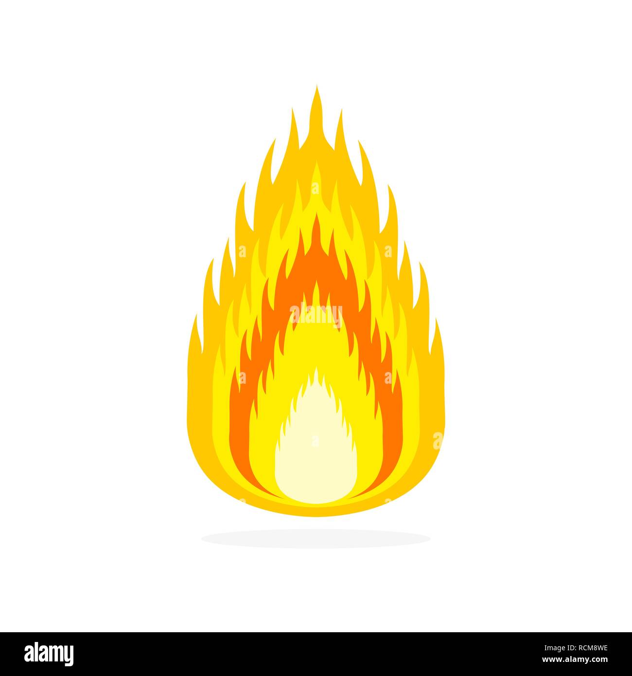 Feuer Symbol isoliert. Vector Illustration. Feuerzeichen in flacher Ausführung. Stock Vektor