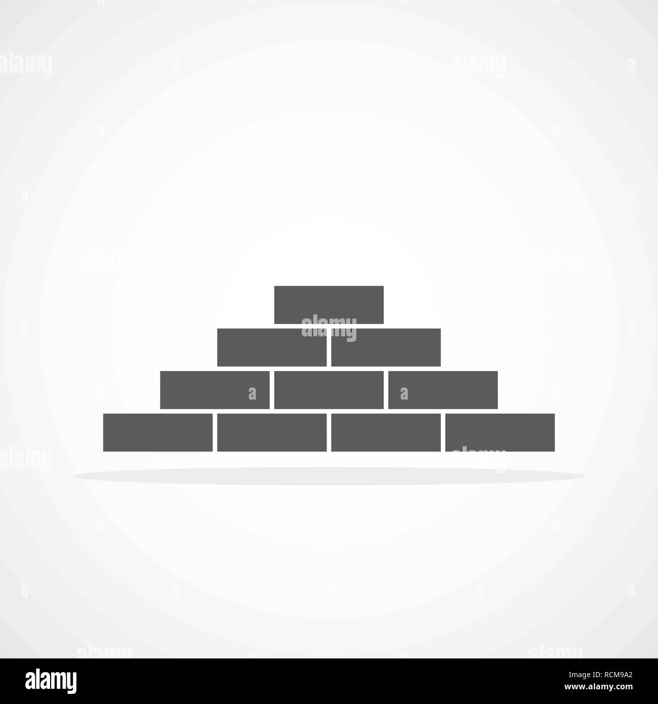 Brick Wall Symbol in flacher Ausführung. Vector Illustration. Graues Symbol der Konstruktion. Stock Vektor