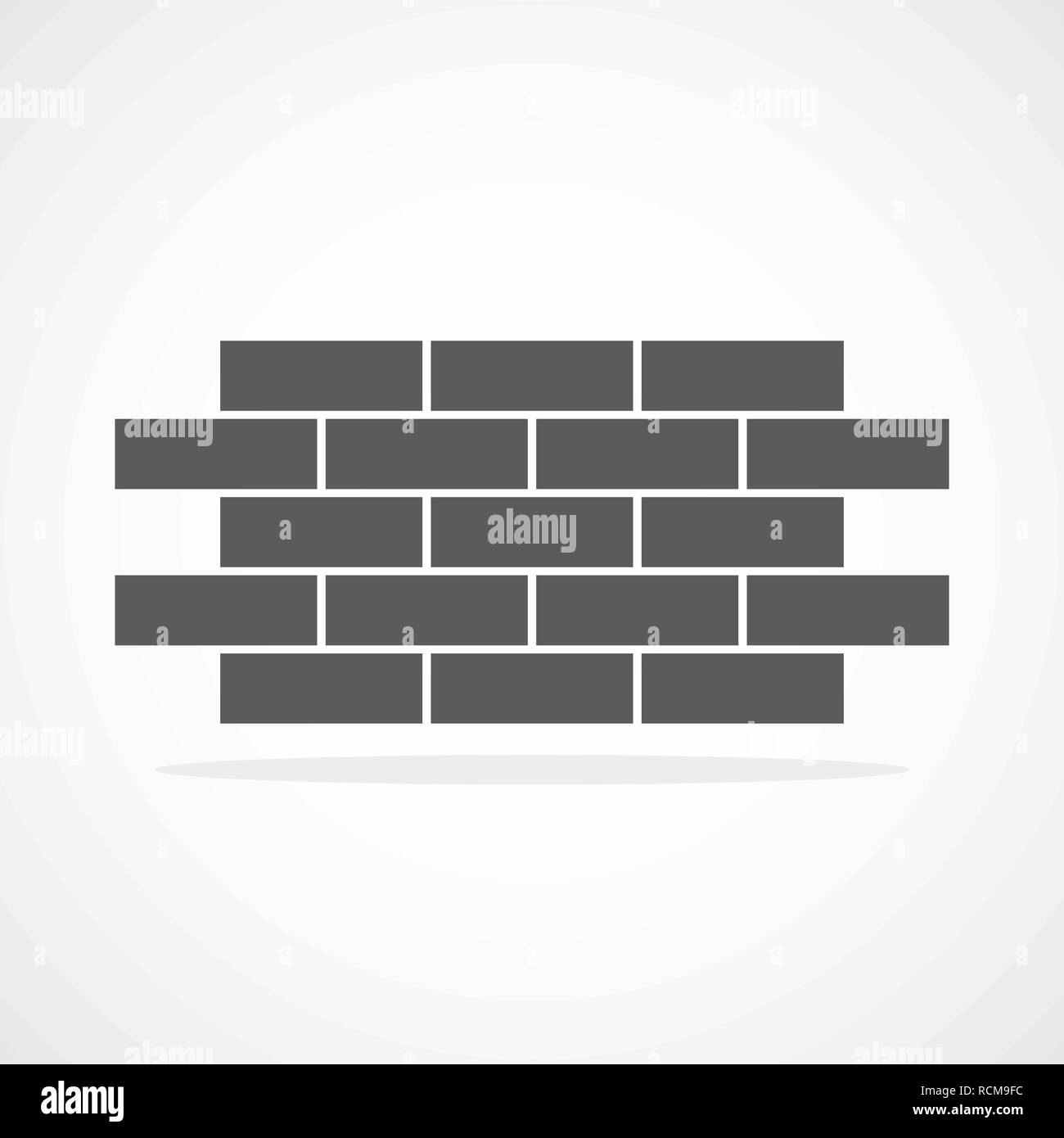 Brick Wall Symbol in flacher Ausführung. Vector Illustration. Graues Symbol der Konstruktion. Stock Vektor