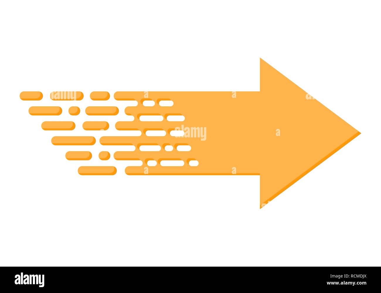 Linearer Pfeil in flacher Ausführung. Vector Illustration. Der orange Pfeil auf weißem Hintergrund Stock Vektor