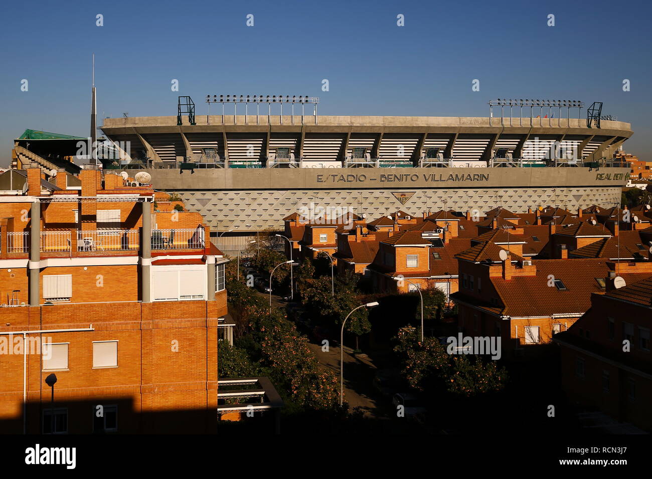 Sevilla, Spanien. 14 Jan, 2019. Allgemeine Ansicht des Estadio Benito Villamarin Fußball: Allgemeine Ansicht von Real Betis home Stadion "Estadio Benito Villamarin" in Sevilla, Spanien. Credit: mutsu Kawamori/LBA/Alamy leben Nachrichten Stockfoto